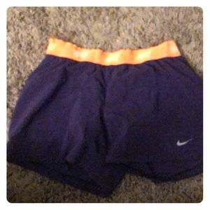 Purple and Orange Nike Dri-Fit Shorts